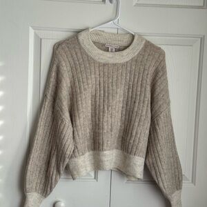 Sincerely Jules Taupe and Cream Knit Sweater